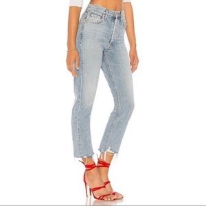 AGOLDE Riley High Rise Straight Crop Jeans in Bitter Size 24